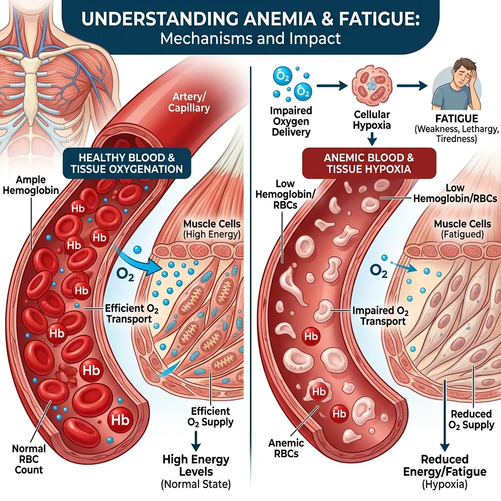 Why anemia causes fatigue and tiredness